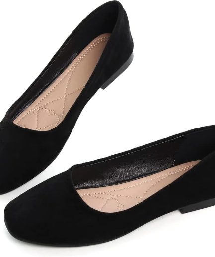 Women Black Slip On Lightweight Everyday Comfort Flats