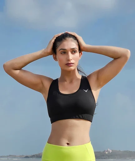 Women Black High Support Sports Training Bra