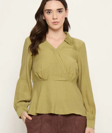 Olive Rayon Blend Top