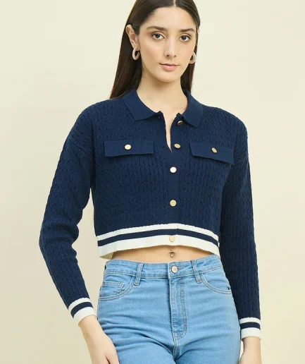 Blue Knit Top