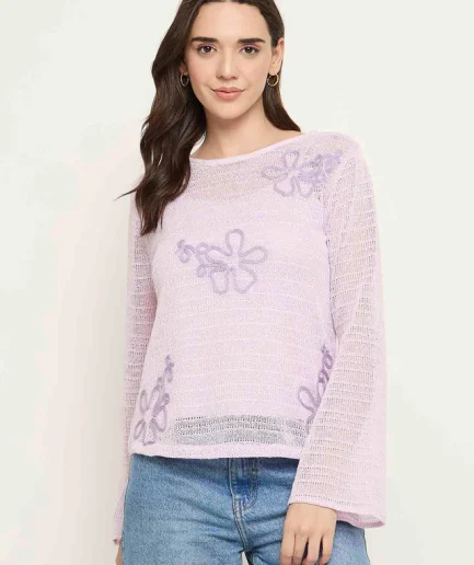 Mauve Lace Fabric Top