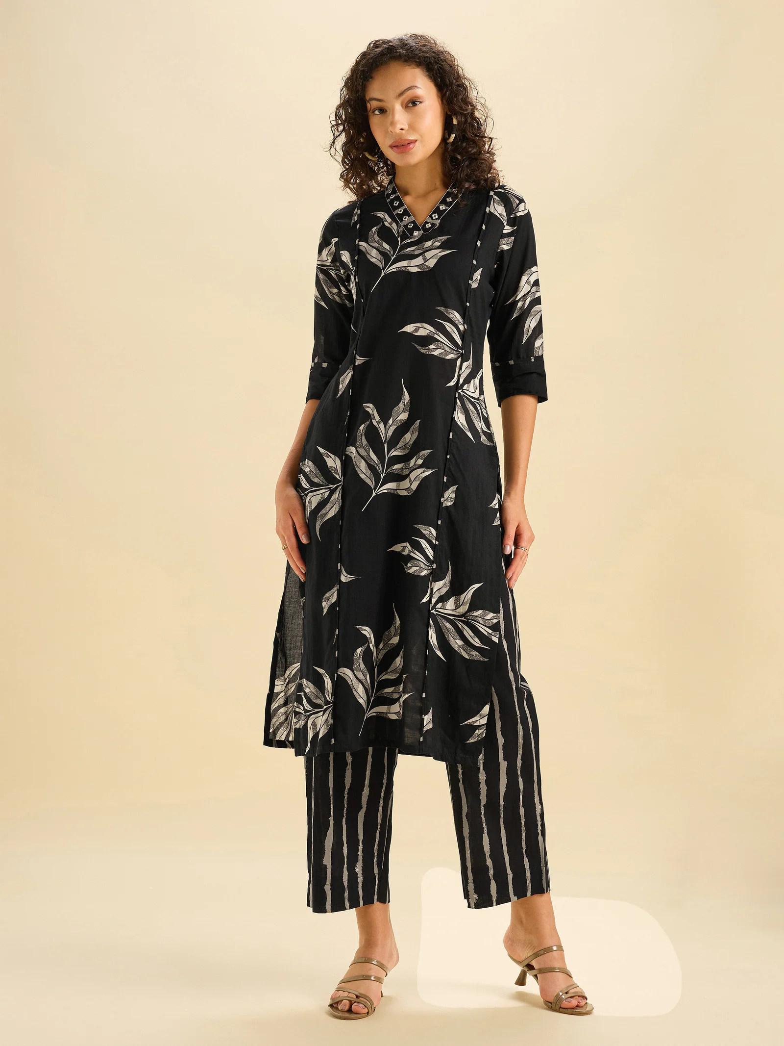 black-ivory-cotton-printed-kurti-set-with-mirror-embroidery-1
