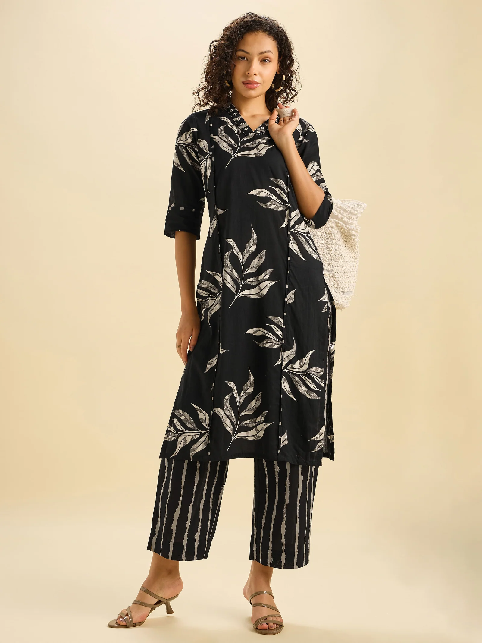 black-ivory-cotton-printed-kurti-set-with-mirror-embroidery-3
