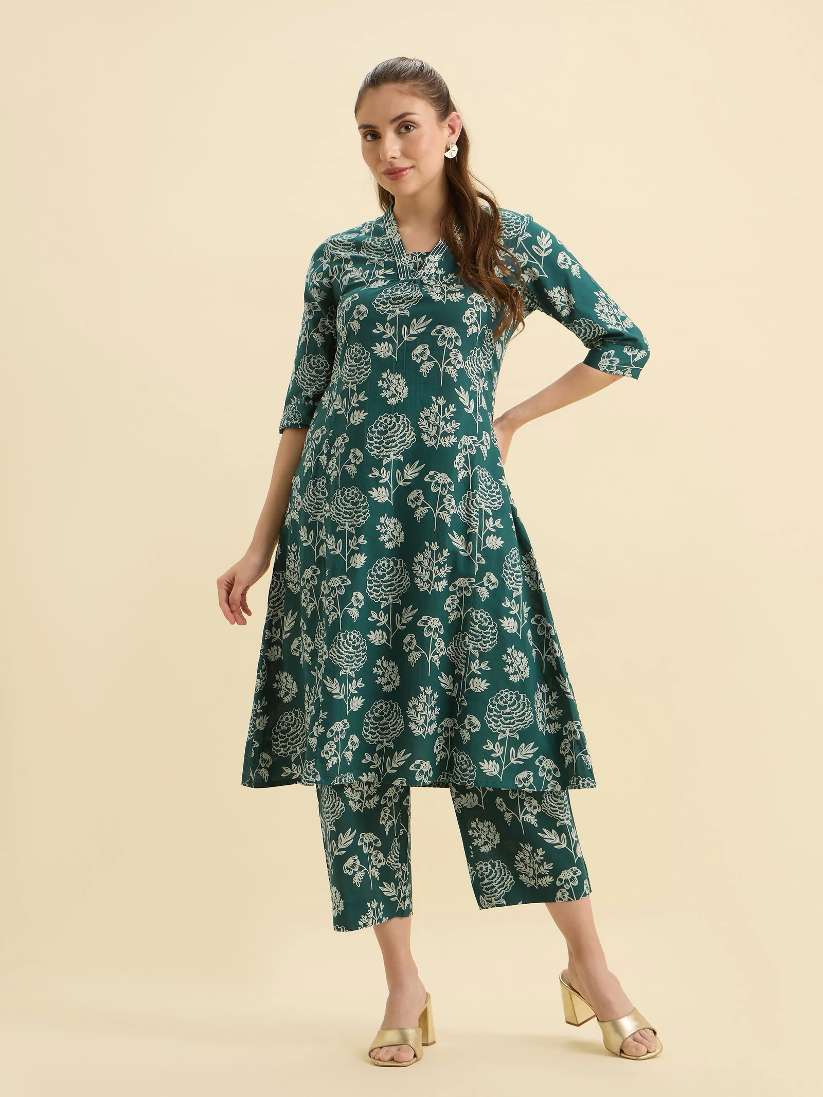 green-ivory-cotton--printed-flared-kurti-set-with--embroidery-1
