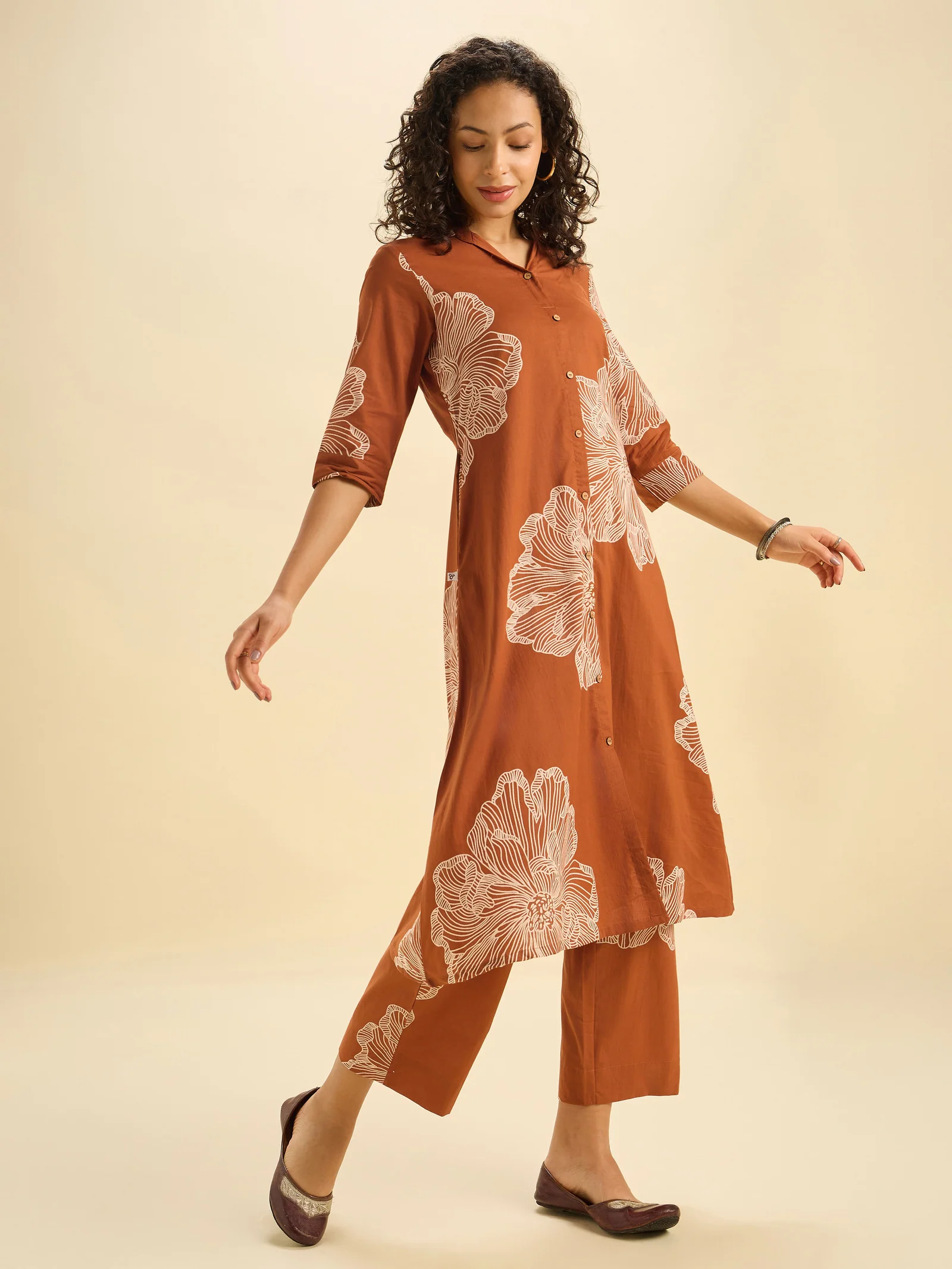 rust-orange-pure-cotton-printed-flared-kurti-set-5
